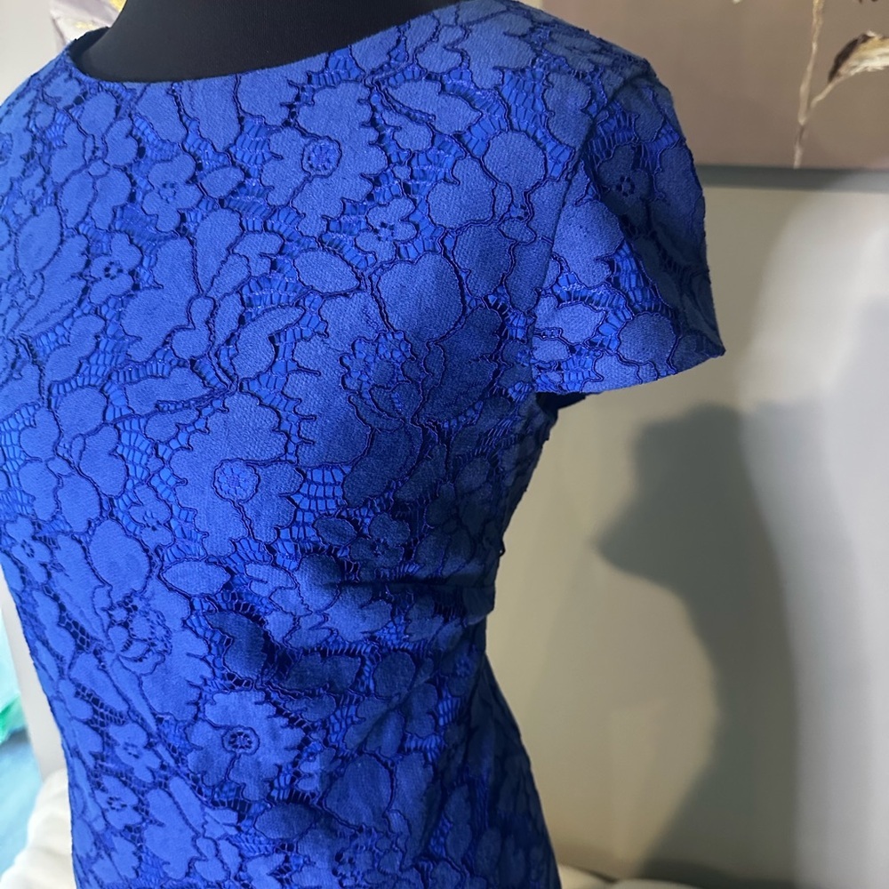 Vince Camuto Beautiful Royal Blue Lace Dress size 12 - Picture 2 of 5